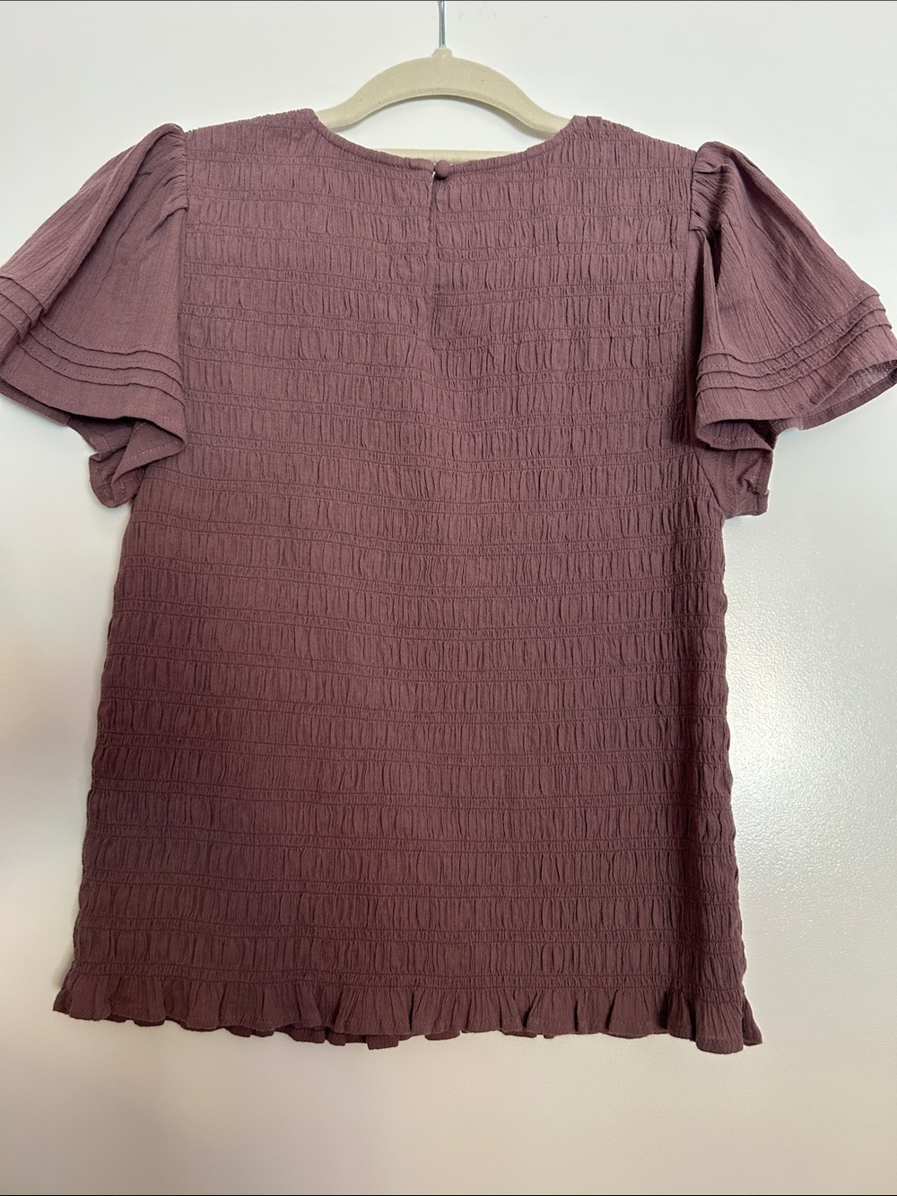 Madewell Mauve Textured Short Sleeve Blouse - Picture 3 of 5
